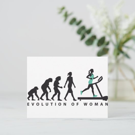 Carte Postale évolution du jogging féminin sur un tapis roulant (Debout devant)