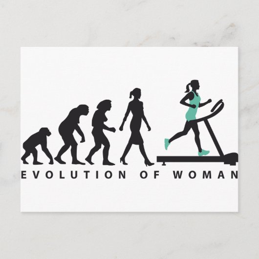 Carte Postale évolution du jogging féminin sur un tapis roulant (Devant)