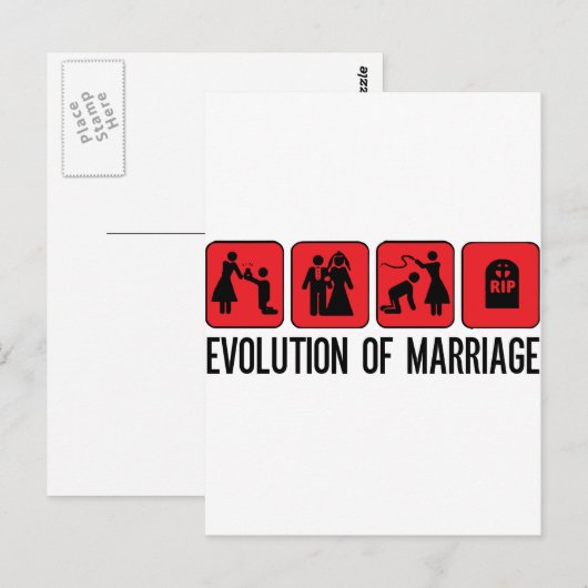Carte Postale Évolution du mariage (Devant / Derrière)