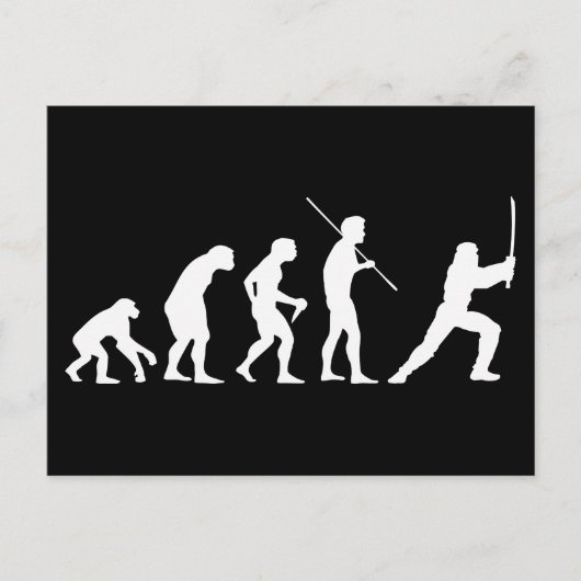 Carte Postale Évolution du Ninja - de l'homme au ninja (Devant)