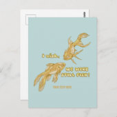 Carte Postale Évolution du poisson drôle de poisson rouge (Devant / Derrière)