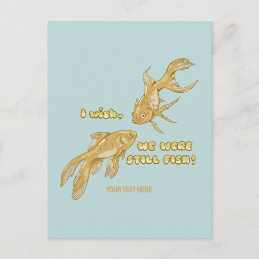 Carte Postale Évolution du poisson drôle de poisson rouge (Devant)