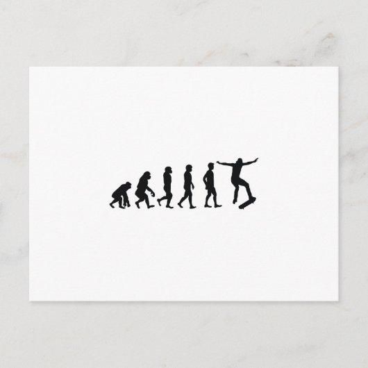 Carte Postale Evolution du Skateboarder Skateboard Drôle cadeau (Devant)