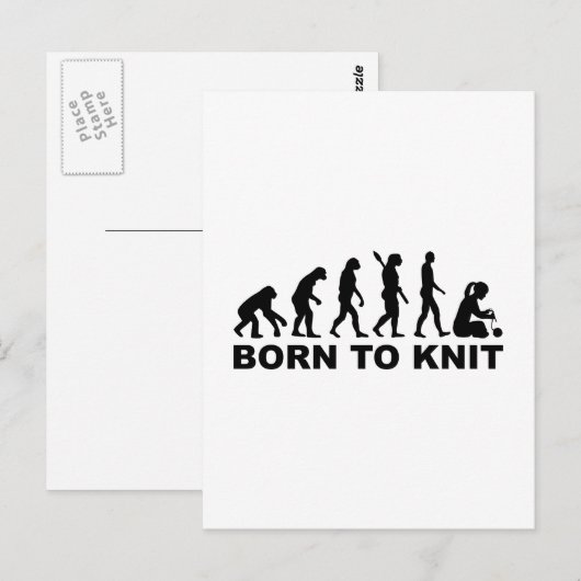 Carte Postale Évolution née du tricot (Devant / Derrière)