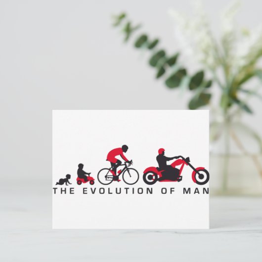Carte Postale evolution of mocycle bicycle (Debout devant)
