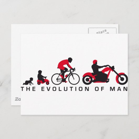Carte Postale evolution of mocycle bicycle (Devant / Derrière)