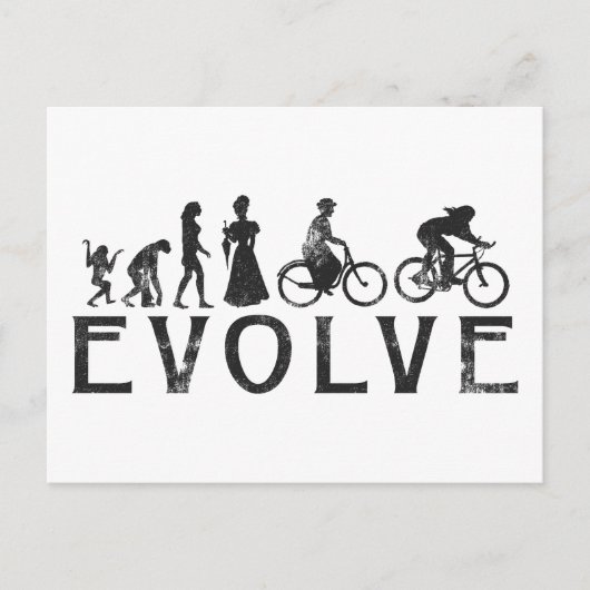 Carte Postale Evolution Vélo féminin (Devant)