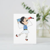 Carte Postale Evzone grecque danse avec drapeau (Debout devant)