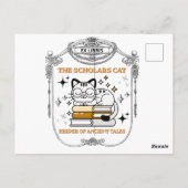 Carte Postale Ex Libris Chat Scolaire Dark Academia (Dos)