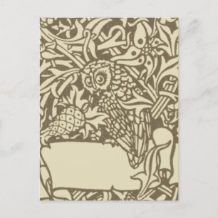 Carte Postale Ex-libris de chouette vintage Arts & Crafts Walter