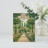Carte Postale Ex Libris de jardin vintage (Debout devant)