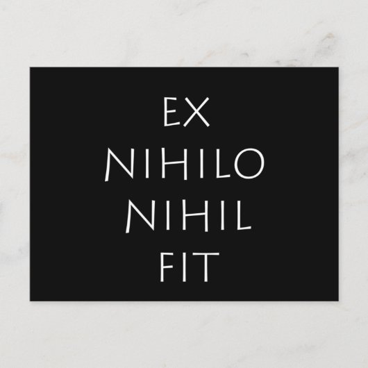 Carte Postale Ex Nihilo Nihil Fit (Devant)