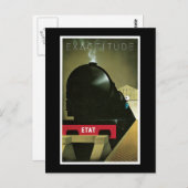 Carte Postale Exactitude Poster ferroviaire Vintage (Devant / Derrière)