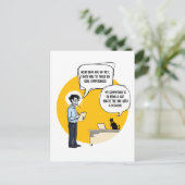 Carte Postale Examen de performance drôle de chat de bureau humo (Debout devant)