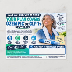 Carte Postale Examen de régime de médicaments Medicare GLP-1 Age