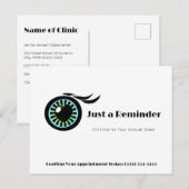 Carte Postale Examen des yeux Coeur moderne Iris Rappel de rende (Devant / Derrière)