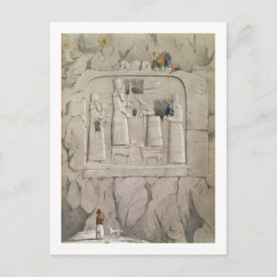 Carte Postale Examen d'une sculpture rocheuse assyrienne, de 'Di
