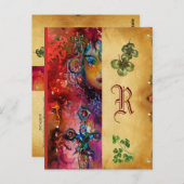 Carte Postale EXCALIBUR Monogramme Parchemin Saint-Patrick (Devant / Derrière)