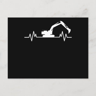 Carte Postale Excavateur Heartbeat Motif Constructeur Cadeau