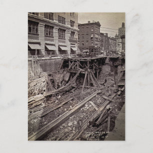 Carte Postale Excavation du métro Septième Ave et 24-25e NYC