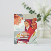 Carte Postale Excellent service en avion (Debout devant)