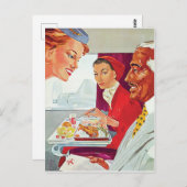 Carte Postale Excellent service en avion (Devant / Derrière)