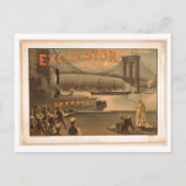 Carte Postale Excelsior 1883 Brooklyn Bridge New York City c1883 (Devant)