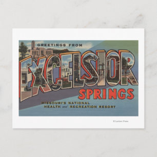 Carte Postale Excelsior Springs, Missouri - Grande Lettre