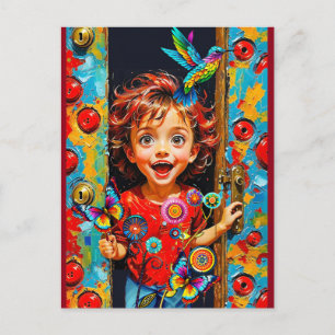 Carte Postale Excité À Accueillir Un Nouveau Jour