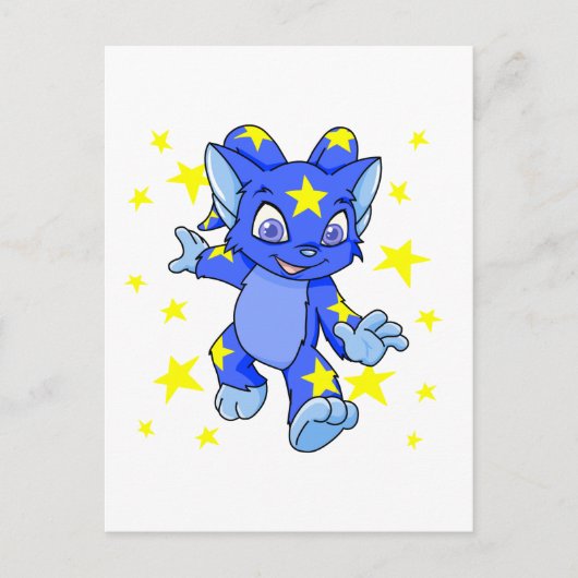 Carte Postale Excité Starry Acara avec éclat d'étoile (Devant)