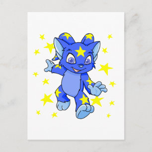 Carte Postale Excité Starry Acara avec éclat d'étoile