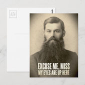 Carte Postale Excusez-moi, Mlle ; mes yeux sont là (Devant / Derrière)