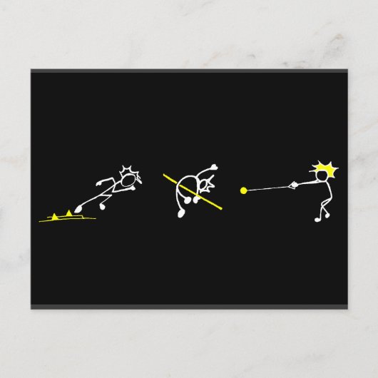 Carte Postale Exécuter Jump Throw Stickman Track & Field Athleti (Devant)