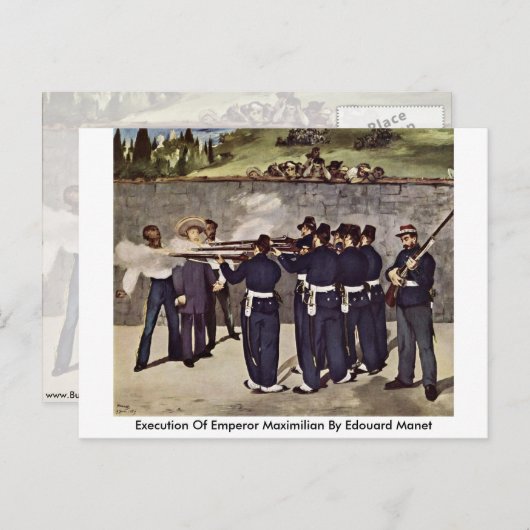 Carte Postale Exécution De L'Empereur Maximilien Par Edouard Man (Devant / Derrière)