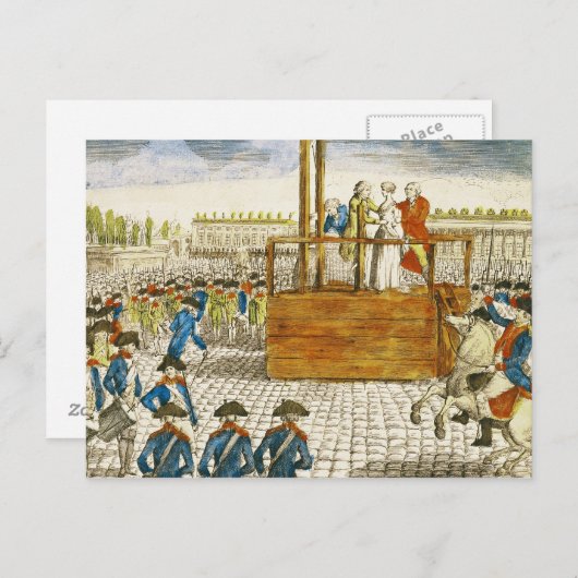 Carte Postale Exécution de Marie-Antoinette (Devant / Derrière)