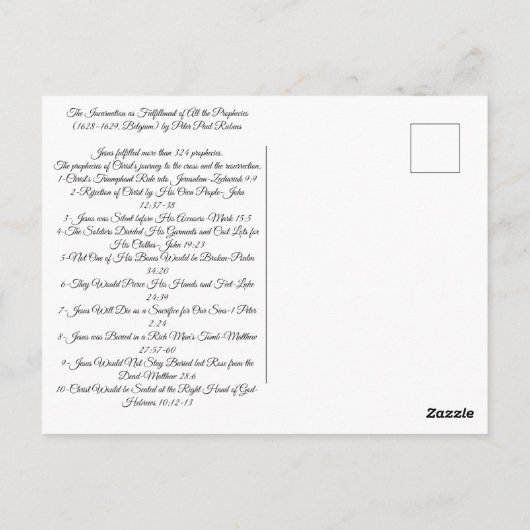 Carte Postale Exécution des prophéties (Dos)