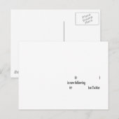 Carte Postale Exemple suivant sur Twitter Ajouter du texte (Devant / Derrière)