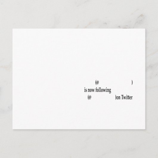 Carte Postale Exemple suivant sur Twitter Ajouter du texte (Devant)