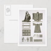 Carte Postale Exemples de costumes égyptiens et de soie, de 'Des (Devant / Derrière)