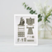 Carte Postale Exemples de costumes égyptiens et de soie, de 'Des (Debout devant)