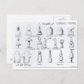 Carte Postale Exemples de travaux opiaires, 1902 (gravure) (b/w/ (Devant / Derrière)