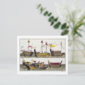 Carte Postale Exemples des bateaux chinois, illustration de 'Le (Debout devant)