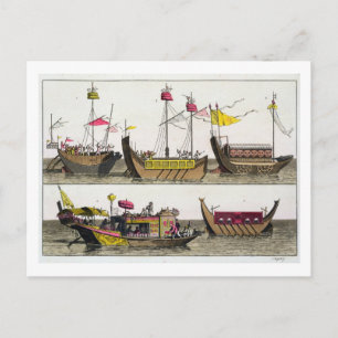 Carte Postale Exemples des bateaux chinois, illustration de 'Le