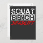 Carte Postale Exercice de musculation banc de squat Deadlift Spo (Devant / Derrière)