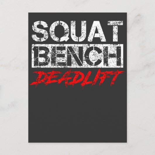 Carte Postale Exercice de musculation banc de squat Deadlift Spo (Devant)