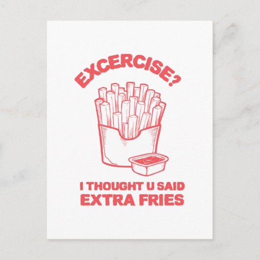 Carte Postale Exercice je pensais que tu avais dit des frites en (Devant)