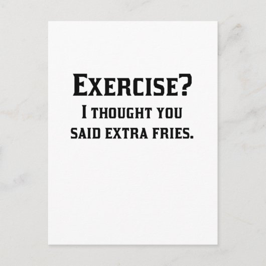 Carte Postale Exercice Je Pensais Que Vous Avez Dit Des Fries Su (Devant)