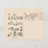 Carte postale Exercices de golf vintages (Devant / Derrière)