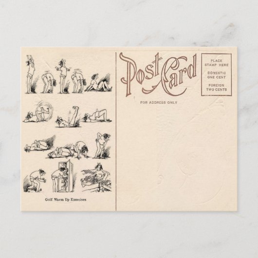 Carte postale Exercices de golf vintages (Devant)