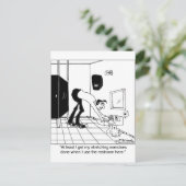 Carte Postale Exercices d'étirement dans des toilettes (Debout devant)